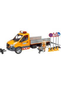Spielzeug-Transporter Bruder "MB Sprinter Kommunal mit Fahrer Licht & Sound (02677)", orange (orange, grau), Spielzeugfahrzeuge, KinderB:18cm H:18,8cm T:40,8cm, Kunststoff, Spielzeug-Transporter, Mit Licht und Sound; Made in Europe, B:18cm H:18,8cm T:40,8cm