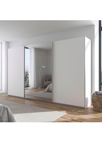 Kleiderschrank OTTO HOME "Schrank Garderobe Ankleide Schlafzimmerschrank Mietswohnung AGORDO", wei&szlig; (alpinwei&szlig;, griffleisten alufarbig), B:360cm H:210cm T:62cm, Holzwerkstoff, Schr&auml;nke, Kleiderschrank, Wei&szlig; mit Spiegel, Top Innenausstattung MADE IN GERMANY