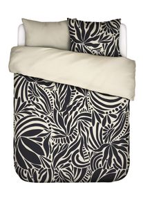 Bettw&auml;sche Essenza "Allori", beige (anthrazit), B/L: 200cm x 200cm, 1 Stk., 2 Stk., Satin (Bio-Baumwolle), B/L: 80cm x 80cm, 3 Stk., Bettw&auml;sche, Bettw&auml;sche