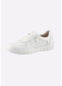 Schn&uuml;rschuh Caprice "Sneaker Sneaker mit seitlichem Rei&szlig;verschluss", Damen, Gr. 41, wei&szlig;, Glattleder, Sportlich, Schuhe Schn&uuml;rschuh