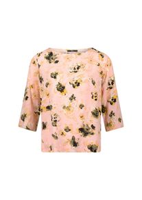 Shirtbluse Zero "Viskosebluse mit Blumenmuster", Damen, Gr. 42, rosa (roscream), Obermaterial: 100% Viskose CV., Blusen Shirtbluse