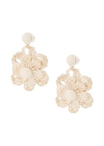 Adelia&acute;s Paar Ohrh&auml;nger ADELIA&acute;S "Ohrringe Ohrh&auml;nger mit Blumenmotiv und geflochtener Optik", beige (cremewei&szlig;), Ohrringe, Damen, Einheitsgr&ouml;&szlig;e, Kupfer, Paar Ohrh&auml;nger, Blumenmotiv in geflochtener Optik als stylischer Modeschmuck