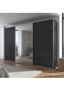Kleiderschrank OTTO HOME "Schrank Garderobe Ankleide Schlafzimmerschrank Mietswohnung AGORDO", grau (graumetallic, griffleisten alufarbig), B:360cm H:229cm T:62cm, Holzwerkstoff, Schr&auml;nke, Kleiderschrank, Graumetallic mit Spiegel, Top Innenausstattung MADE IN GERMANY