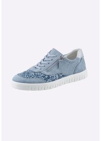 Schn&uuml;rschuh AIRSOFT MODERN+ "Sneaker Sneaker f&uuml;r orthop&auml;dische Einlagen geeignet", Damen, Gr. 38, blau (hellblau), Veloursleder, Basic, Schuhe Schn&uuml;rschuh