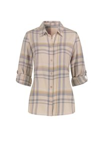 Klassische Bluse WITT "Flanell-Bluse Flanellbluse mit krempelbaren &Auml;rmeln", Damen, Gr. 36, beige (camel, steingrau, kariert), Flanell, , Sportlich, Blusen Klassische Bluse