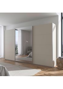 Kleiderschrank OTTO HOME "Schrank Garderobe Ankleide Schlafzimmerschrank Mietswohnung AGORDO", beige (kaschmir (champagner), griffleisten alufarbig), B:360cm H:210cm T:62cm, Holzwerkstoff, Schr&auml;nke, Kleiderschrank, Kaschmir mit Spiegel, Top Innenausstattung MADE IN GERMANY
