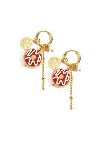 Adelia&acute;s Paar Ohrh&auml;nger ADELIA&acute;S "Ohrringe Ohrh&auml;nger mit Donut- und Smiley-Anh&auml;ngern in Goldoptik", gold (goldfarben), Ohrringe, Damen, Einheitsgr&ouml;&szlig;e, Edelstahl, Paar Ohrh&auml;nger, Donut- und Smiley-Anh&auml;nger, stylisch als Modeschmuck