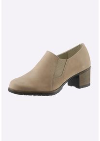 Hochfrontpumps Heine "Hochfrontpumps Hochfrontpumps", Damen, Gr. 37, braun (taupe), Rindsleder, Modisch, Schuhe Hochfrontpumps