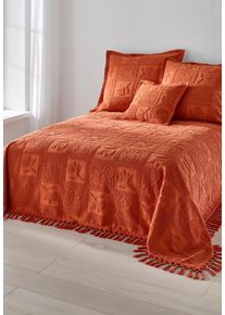 Betthusse Heine "Tagesdecke Tagesdecke", orange (terracotta), B:180cm, Hussen, Betthusse