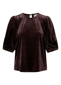 Kurzarmbluse Pulz Jeans "Pulz Jeans Bluse kurzarm PZBARBARA", Damen, Gr. S, braun (java), Blusen Kurzarmbluse