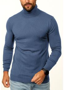 Rollkragenpullover DAILY COTTON "als Feinstrick Pulli in Slim Fit f&uuml;r Herren", Herren, Gr. XL, blau, Casual, slim fit, Rollkragen, Pullover Rollkragenpullover, M&auml;nner Winterpullover - Casual & Business Look Rolli