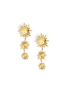 Adelia&acute;s Paar Ohrh&auml;nger ADELIA&acute;S "Ohrringe Ohrh&auml;nger mit dreiteiligem Sonnenmotiv aus Edelstahl, goldfarben", gold (goldfarben), Ohrringe, Damen, Einheitsgr&ouml;&szlig;e, Edelstahl, Paar Ohrh&auml;nger, Stylisch: Modeschmuck mit dreiteiligem Sonnenmotiv