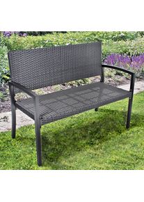Gartenbank Garden Pleasure "SANREMO", schwarz, B:116cm H:87cm T:60cm, Metall, Sitzb&auml;nke, Gartenbank