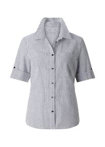 Klassische Bluse WITT "Bluse Longbluse aus Baumwolle, Seersucker", Damen, Gr. 4, marine, gestreift, Seersucker, , Sportlich, Blusen Klassische Bluse