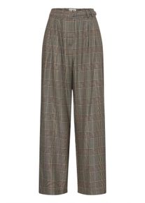 Marlene-Hose Ichi "Ichi Anzug IHLAITO", Damen, Gr. 42, Normalgr&ouml;&szlig;en, braun (schwarz, toasted check), Hosen Marlene-Hose