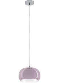 Eglo H&auml;ngeleuchte "BELOMONTEJO", rosa (pink, wei&szlig;), 1, &Oslash; 30cm H: 126cm, 1 Stk., Leuchten, H&auml;ngelampe, Lampe h&auml;ngend, chrom Glas, Wohnzimmer, H&auml;ngeleuchte