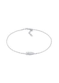 Fu&szlig;kette Elli "Fu&szlig;schmuck Feder Festival Boho 925 Silber" Gr. 22, silber, Fu&szlig;ketten, Damen, Silber 925 (Sterlingsilber), Fu&szlig;kette