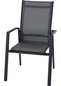 Gartensessel siena GARDEN "TAURO Stapelsessel, matt anthrazit", grau (anthrazit), B:62,8cm H:100,5cm T:67,5cm, Sessel, Gartensessel, Gestell aus Aluminium, Ranotex Bezug royal-grey