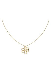 Adelia&acute;s Kette mit Anh&auml;nger ADELIA&acute;S "Lange Halskette mit Blumenanh&auml;nger aus Edelstahl 75 cm + 7 cm" Gr. 75, gold (goldfarben), Halsketten, Damen, 75cm, Edelstahl, Kette mit Anh&auml;nger, Stylischer Modeschmuck mit offen gearbeitetem Blumenanh&auml;nger an der feinen Gliederkette