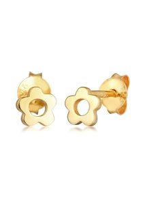 Paar Ohrstecker Elli "Ohrringe Kinder Blume Bl&uuml;te Flower 925 Silber" Gr. 6, gold, Ohrringe, M&auml;dchen, 6, ohne Stein, Silber 925 (Sterlingsilber), Paar Ohrstecker