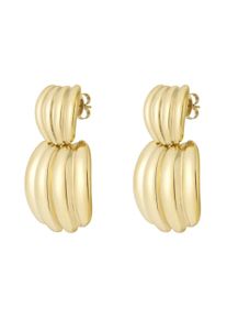 Adelia&acute;s Paar Ohrh&auml;nger ADELIA&acute;S "Ohrringe Ohrh&auml;nger mit gerillter, volumin&ouml;ser Form", gold (goldfarben), Ohrringe, Damen, Einheitsgr&ouml;&szlig;e, Edelstahl, Paar Ohrh&auml;nger, Modeschmuck, stylisch mit markant gerillter Form