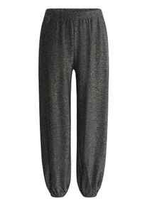 Jerseyhose Kaffe CURVE "Kaffe Curve Jerseyhose KCrebaccy", Damen, Gr. L, Normalgr&ouml;&szlig;en, silber (silber schwarz glitter), Hosen Jerseyhose