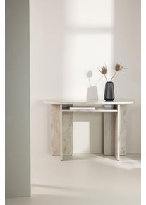 Beistelltisch VENTURE HOME "&Aring;lesund, hoher Konsolentisch in beiger Marmoroptik, 120 &times; 40 cm", beige, beige, B:40cm H:75cm T:40cm, Tische, Beistelltisch, Ablagetisch, MDF, gewachst, hoch, ger&auml;umig, edel