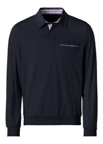Poloshirt WITT "Langarm-Shirt Langarm-Shirt", Herren, Gr. 56/58, marine, Basic, Shirts Poloshirt