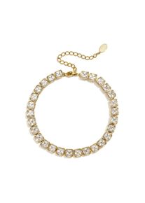 Adelia&acute;s Perlenarmband ADELIA&acute;S "Perlenarmband mit eckigen Schmucksteinen, 17 cm" Gr. 17, goldfarben, Armb&auml;nder, Damen, 17cm, Edelstahl, Perlenarmband, Trendiger Modeschmuck mit Reihe eckiger Schmucksteine