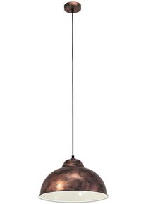 Eglo H&auml;ngeleuchte "TRURO 2 H&auml;ngelampe, Esstischlampe, Stahl, rostoptik, wei&szlig;, E27", orange (kupferfarben, antik), 1, &Oslash; 37cm H: 110cm, 1 Stk., Leuchten, Wohnzimmerlampe, 1 flammig, Vintage, Industrial, Retro, 110x37cm, H&auml;ngeleuchte