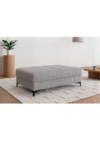 Polsterhocker OTTO HOME "LEEVKE Sitzhocker passend zum Sofa, Breite 115 cm", hellgrau, B:115cm H:40cm T:73cm, 83% Polyester, 17% Nylon, Hocker, Polsterhocker, mit hochelastischer Schaum und Wellenunterfederung