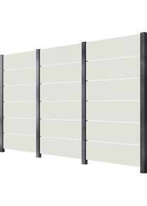 Zaun STAKET PRO, grau, Pfosten: 4 Stk., Aluminium, Glas, Zaunelemente, Zaun, Glaszaun, Gesamtl&auml;nge: 3,284 m, 4 Pfosten
