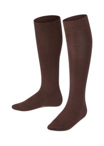 Kniestr&uuml;mpfe Falke "Family", M&auml;dchen, Gr. 39-42, Sockengr&ouml;&szlig;e, braun (schwarz braun (5230)), Obermaterial: 92% Baumwolle CO. 7% Polyamid PA. 1% Elasthan EL., glatt, Socken Kniestr&uuml;mpfe