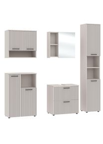 Badezimmer-Set respekta "Tilda", beige (kaschmir mit rillenoptik), B:155cm H:195cm T:35cm, Holzwerkstoff, Kastenm&ouml;bel-Sets, Badezimmer-Set