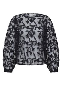 Langarmbluse Ichi "Ichi Bluse langarm IHBALKI", Damen, Gr. 40, schwarz, Blusen Langarmbluse