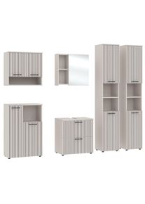 Badezimmer-Set respekta "Tilda", kaschmir mit rillenoptik, B:190cm H:195cm T:35cm, Holzwerkstoff, Kastenm&ouml;bel-Sets, Badezimmer-Set