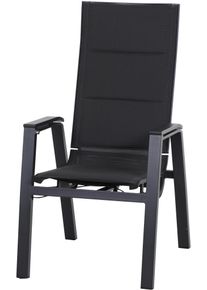 Gartensessel siena GARDEN "MILANO Relax Move Sessel", schwarz (anthrazit), B:73cm H:110cm T:59cm, Sessel, Gartensessel, Gestell aus Aluminium matt anthrazit, Bezug padded dunkelgrau