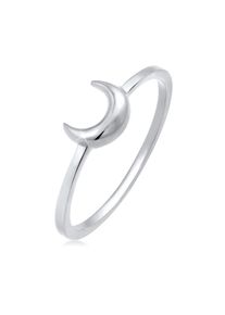 Silberring Elli "Ring Halbmond Mond Astro Basic 925 Silber" Gr. 52, silber, Fingerringe, Damen, 52, Silber 925 (Sterlingsilber), Silberring