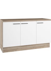 Unterschrank Optifit "Fiona", wei&szlig;, B:150cm H:90,8cm T:60cm, Holzwerkstoff, Schr&auml;nke, Unterschrank, Breite 150 cm, mit h&ouml;henverstellbaren F&uuml;&szlig;en und Arbeitsplatte 38 mm