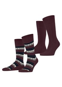 Socken Esprit "Urban Rib 2 Pack", Herren, Gr. 43-46, Sockengr&ouml;&szlig;e, braun (claret (8375)), regular fit, Socken Socken