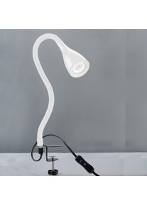 B.K.LICHT LED Klemmleuchte "Sirius", wei&szlig;, 1, H: 60cm, Leuchten, LED Tischleuchte dimmbar Schreibtisch B&uuml;roleuchte Nachttisch-Lampe, LED Klemmleuchte