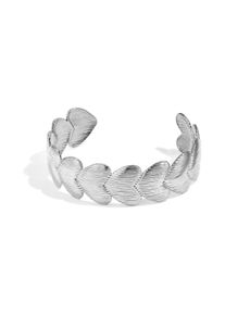 Adelia&acute;s Armspange ADELIA&acute;S "Armband Armspange aus Edelstahl mit gestreiften Herzen", silberfarben, Armb&auml;nder, Damen, Einheitsgr&ouml;&szlig;e, Edelstahl, Armspange, Modischer Modeschmuck mit fein gerillten Herzformen