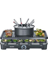 Severin Raclette und Fondue-Set "RG 2347", schwarz, B:28cm H:12cm T:24cm, Raclettes, Raclette und Fondue-Set