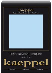 Spannbettlaken Kaeppel "Single Jersey Mako Elasthan", blau (hellblau), L:200cm, Jersey-Elasthan, Obermaterial: 97% Baumwolle, 3% Elasthan, Bettlaken, Spannbettlaken, aus 97% Baumwolle und 3% Elasthan