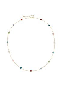 Collier Firetti "Schmuck Geschenk Halsschmuck Halskette", bunt (gelbgoldfarben, gr&uuml;n, t&uuml;rkis, wei&szlig;, ros&eacute;, dunkelblau, rot, lila), Halsketten, Damen, Messing, L: 97 B: 1,7mm, Collier, mit Kristallstein, B:1,7mm