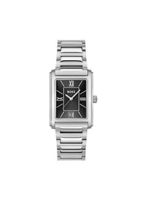 Quarzuhr BOSS "PRINCIPLE DRESS", silberfarben, schwarz, Armbanduhren, Damen, silberfarben, Quarzuhr, Armbanduhr, Damenuhr, Herrenuhr, Edelstahlarmband, analog, Tag