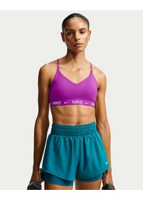 Sport-BH Nike "W NK DF INDY LGT SPT BRA", Damen, Gr. S, N-Gr, lila (vivid lila), Obermaterial: 79% Polyester, 21% Elasthan, BHs Sport-BH, ohne B&uuml;gel, mit Polstern, atmungsaktiv, schnell trocknend