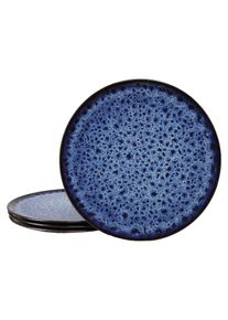 Pizzateller Creatable "Allegra Magic, Teller-Set f&uuml;r Pizza, 4-tlg.", blau (magic blau), Steinzeug, Speiseteller, Pizzateller, Moderne Coupeform, Reaktivglasur