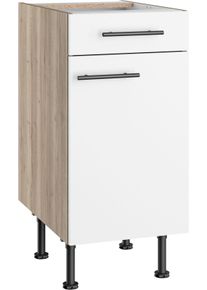 Unterschrank Optifit "Fiona", wei&szlig;, B:40cm H:87cm T:58,1cm, Holzwerkstoff, Schr&auml;nke, Unterschrank, Breite 40 cm, mit h&ouml;henverstellbaren Stellf&uuml;&szlig;en