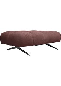 Polsterhocker WERK2 "Prado-S in Bubble-Optik, passend zum Designer Sofa Prado-S", rot, B:129cm H:45cm T:75cm, 100% Polyester, Hocker, Polsterhocker, Gro&szlig;er Polsterhocker in Chenille, 129 cm breit & 45 cm hoch